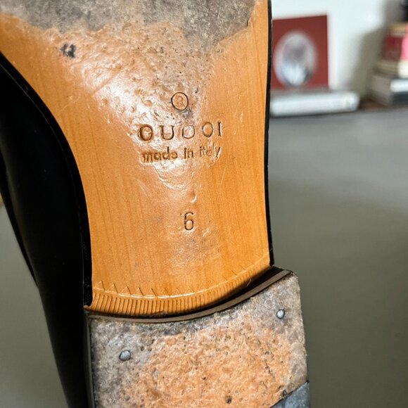 Gucci Leather Bamboo Horsebit Slide Loafers Slip Ons - Picture 7 of 10